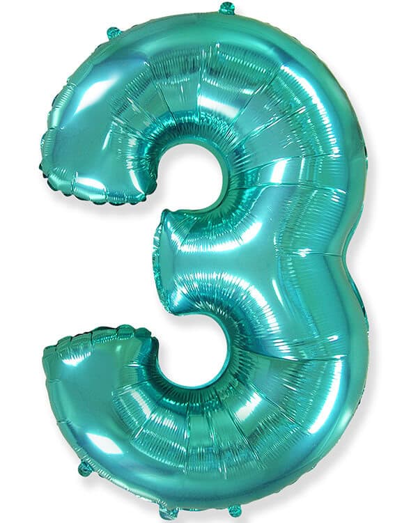 901763TF_Шар_(40_102_см)_Цифра_3_Тиффани_1_шт Шар Цифра Тиффани 102см — изображение 4